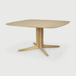 Featuring Corto Dining Table by Ethnicraft at Amethyst Home. Inspired by the vaults within grand architectural designs, the Corto's central-footed base provides both visual interest and practical stability with less leg disturbance for your guests. The solid oak tabletop is crafted into the perfect shape, with unique rounded corners to create welcoming and comf. Amethyst Home provides interior design, new home construction design consulting, vintage area rugs, and lighting in the Tampa metro area.
