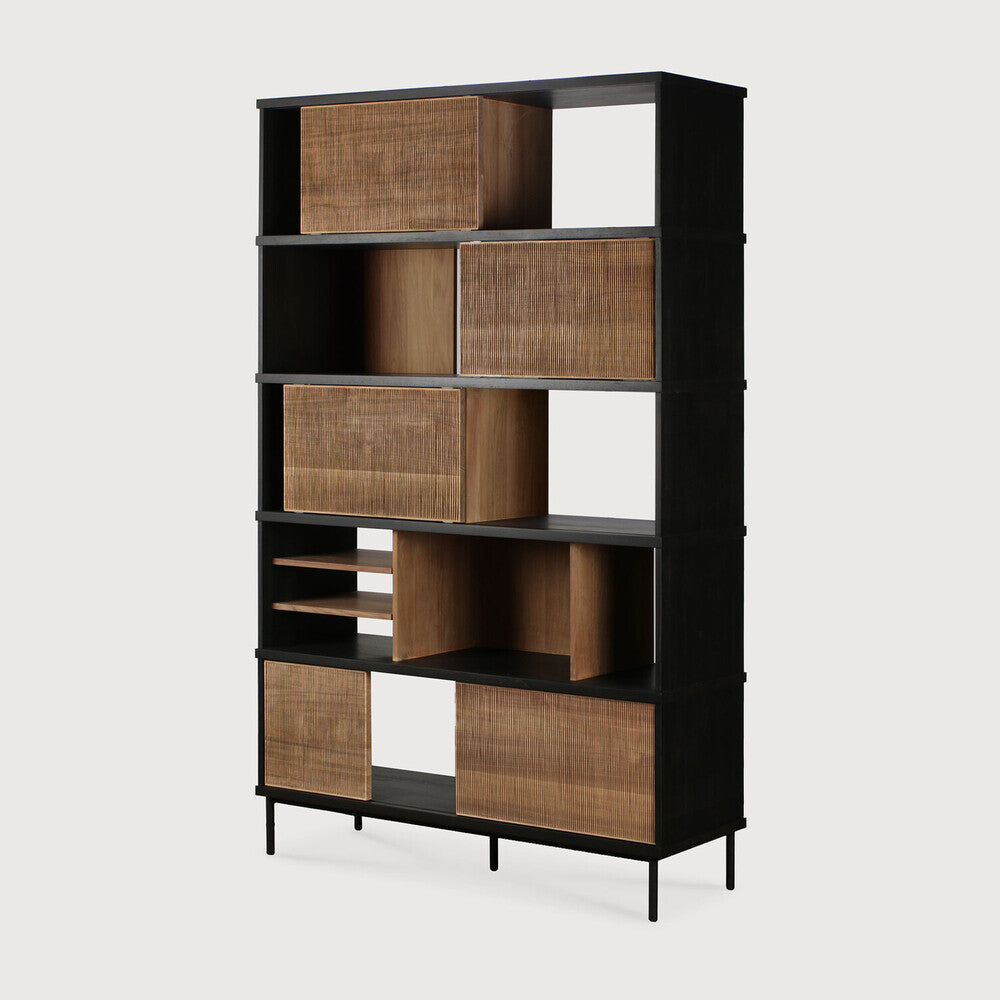Featuring Oscar Rack Teak by Ethnicraft at Amethyst Home. The Oscar rack, designed by Alain van Havre, immediately attracts attention with its atypical compartment division. Notice the exceptional grooves in the doors: each narrow groove was carefully hand carved, making every Oscar piece unique.
Dimensions: 16"d x 47.5"w x 77"h
Anti-tipping mechanism : YesMai. Amethyst Home provides interior design, new home construction design consulting, vintage area rugs, and lighting in the Dallas metro area.