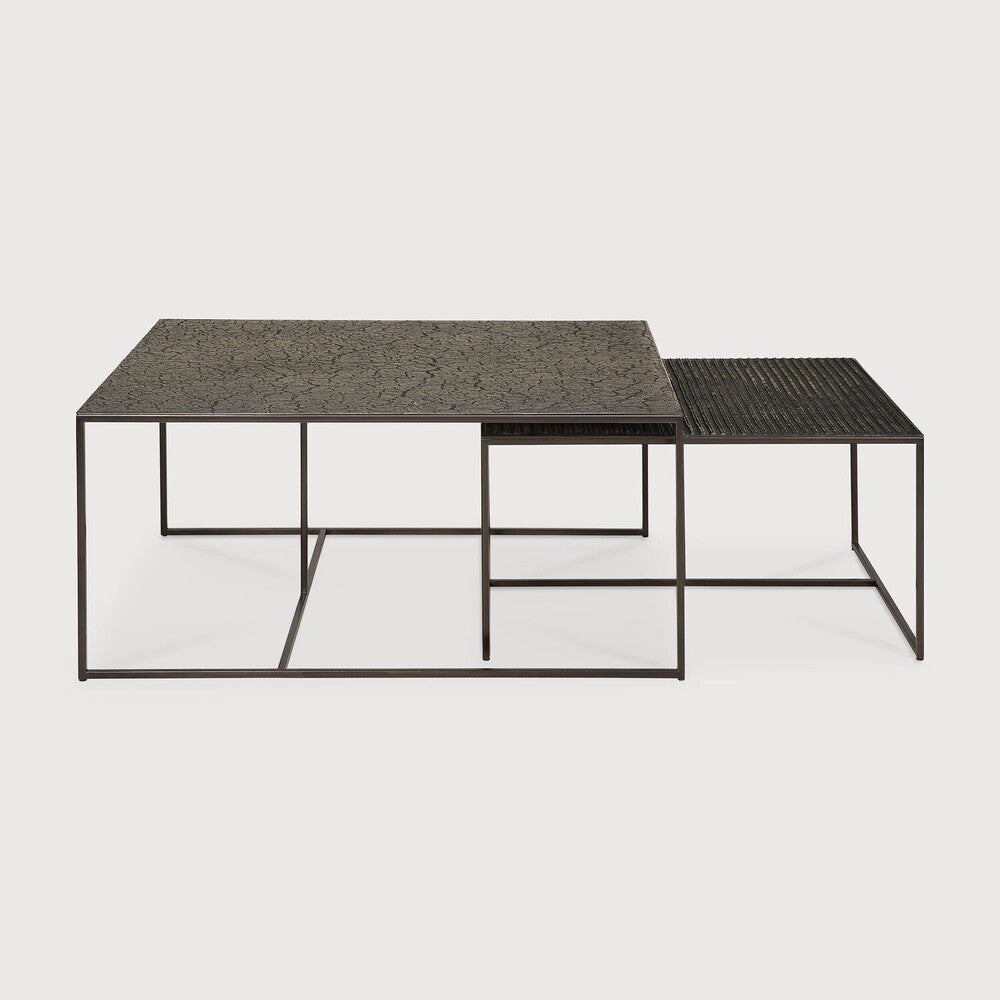 Featuring Pentagon Nesting Coffee Table Set Whisky by Ethnicraft at Amethyst Home. Relying on some of the oldest artistic ancestral techniques, the Pentagon nesting coffee tables are created and shaped by our skilled artisans. Natural mineral powders and pigments blend to form the table’s whisky color and unique finish. Sold as a set of two, offering maximu. Amethyst Home provides interior design, new home construction design consulting, vintage area rugs, and lighting in the Park City metro area.
