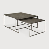Featuring Pentagon Nesting Coffee Table Set Whisky by Ethnicraft at Amethyst Home. Relying on some of the oldest artistic ancestral techniques, the Pentagon nesting coffee tables are created and shaped by our skilled artisans. Natural mineral powders and pigments blend to form the table’s whisky color and unique finish. Sold as a set of two, offering maxim. Amethyst Home provides interior design, new home construction design consulting, vintage area rugs, and lighting in the Scottsdale metro area.
