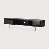 Featuring Roller Max TV Cupboard Teak Black XL by Ethnicraft at Amethyst Home. The Roller Max collection is remarkable in its design, distinguished with its stacked wood-stick effect. The TV cupboard offers functional storage in an eye-catching design, resulting in an elegant and sophisticated item for both residential and commercial spaces.
Overall Dimen. Amethyst Home provides interior design, new home construction design consulting, vintage area rugs, and lighting in the Los Angeles metro area.