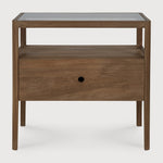 Featuring Spindle Bedside Table Reclaimed Teak by Ethnicraft at Amethyst Home. With its one drawer, open space and slightly tapered legs, the Spindle bedside table is the perfect no-nonsense companion for the striking Spindle bed. Reclaimed teak offers a truly unique finish for each and every item — the origin of each hand-finished piece of furniture carries i. Amethyst Home provides interior design, new home construction design consulting, vintage area rugs, and lighting in the Austin metro area.