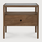 Featuring Spindle Bedside Table Reclaimed Teak by Ethnicraft at Amethyst Home. With its one drawer, open space and slightly tapered legs, the Spindle bedside table is the perfect no-nonsense companion for the striking Spindle bed. Reclaimed teak offers a truly unique finish for each and every item — the origin of each hand-finished piece of furniture carries i. Amethyst Home provides interior design, new home construction design consulting, vintage area rugs, and lighting in the Austin metro area.