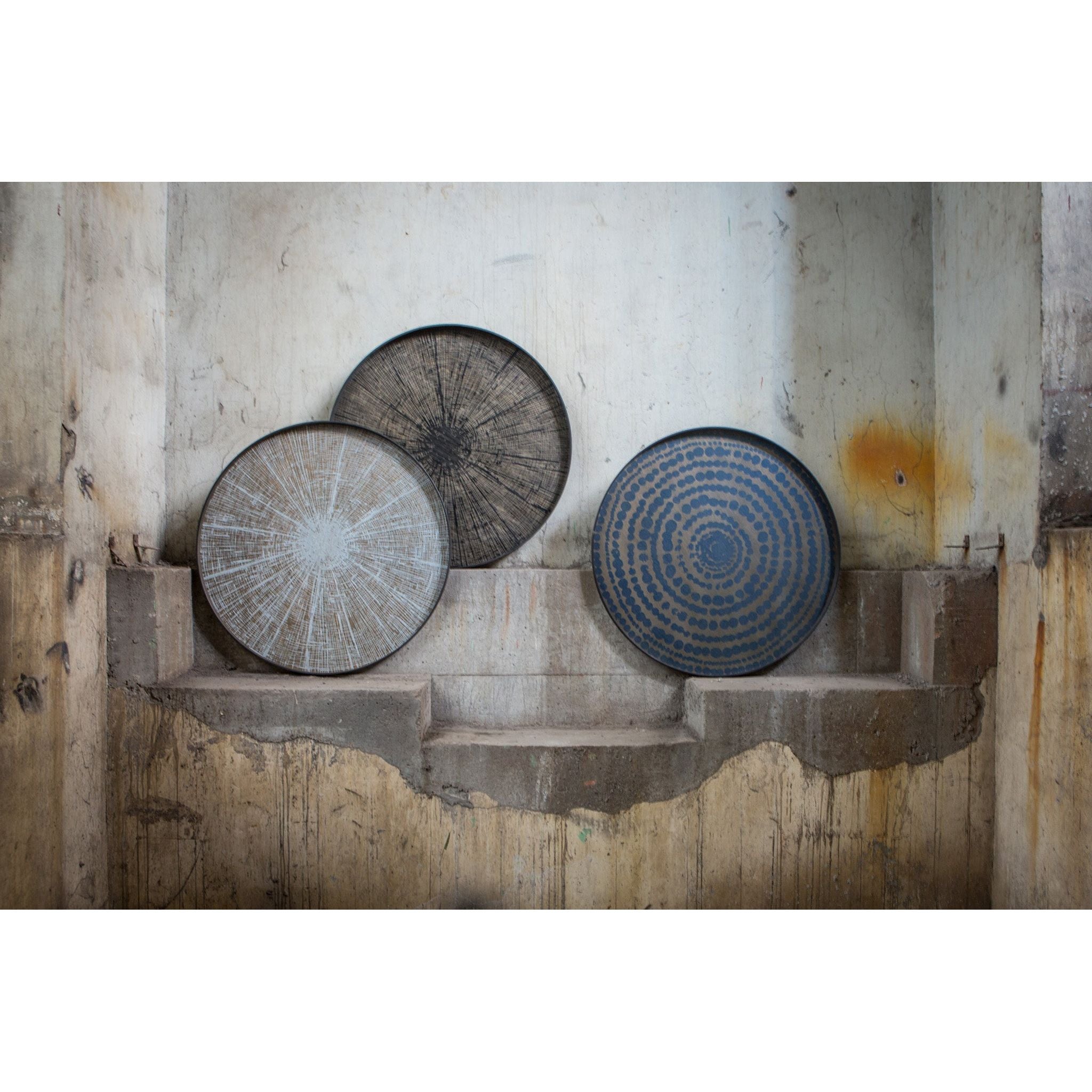 A subdued color palette meets captivating motifs inspired by nature and travel. This White Slice wooden tray experiments with the balance between rich patterns offset with muted tones, revealing the beauty behind the deceivingly ordinary subjects from which inspiration is drawn. In doing so, this collection captures the essence of timelessness. Amethyst Home provides interior design services, furniture, rugs, and lighting in the Dallas metro area.