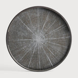 A subdued color palette meets captivating motifs inspired by nature and travel. This White Slice wooden tray experiments with the balance between rich patterns offset with muted tones, revealing the beauty behind the deceivingly ordinary subjects from which inspiration is drawn. In doing so, this collection captures the essence of timelessness. Amethyst Home provides interior design services, furniture, rugs, and lighting in the Seattle metro area.