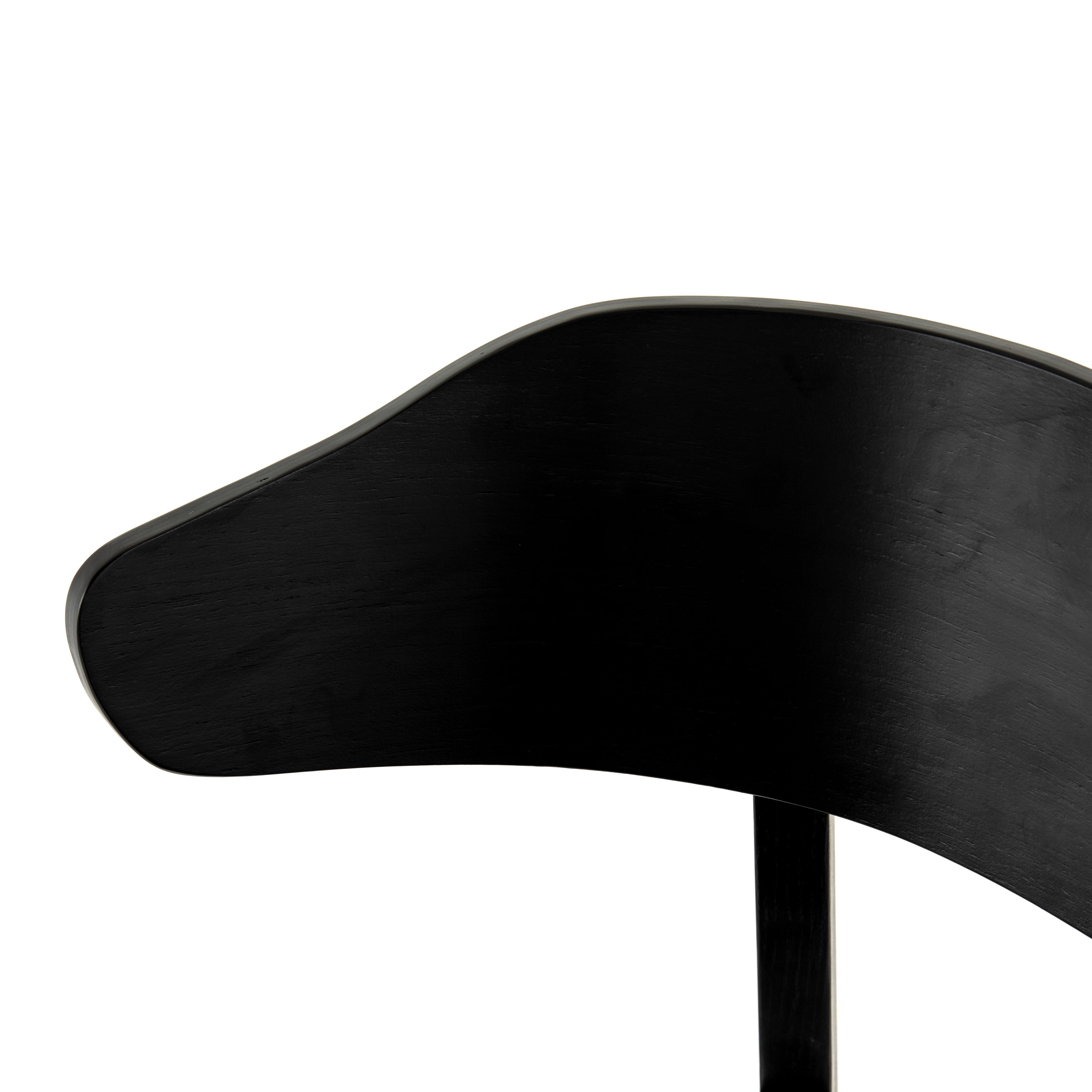 Featuring Franco Black Dining Chair by Four Hands at Amethyst Home. We love the exaggerated winged back of this Franco Black Dining Chair. The jet black finish brings a modern look to this mid-century style. 
Overall Dimensions: 20.50"W x 19.25"L x 30.25"HColors: Black Veneer, BlackMaterials: Ash Veneer, Solid AshWeight: 12.13 lbVolume: 5.83 cu ftSeat Dep.  Amethyst Home provides interior design, new home construction design consulting, vintage area rugs, and lighting in the Washington metro area.