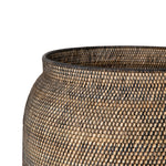 This Ansel Contrast Black Basket is woven from natural Lombok and black rattan, bringing a gorgeous color and texture to the basket. A large, stylish basket to store your pet toys, blankets, or other items around the home.   Overall Dimensions: 24.00"w x 24.00"d x 18.50"h Colors: Natural Lombok Weave, Black Rattan Materials: Lombok, Rattan