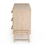 Featuring Rosedale 6 Drawer Dresser by Four Hands at Amethyst Home. The light-finished oak of this Rosedale 6 Drawer Dresser brings a clean, brightness to any room. With six spacious drawers and iron hardware wrapped in a gorgeous, tan leather, this is a functional and beautiful piece to add to your bedroom or other area. 
Overall Dimensions: 62.50"W x 19.50"L.  Amethyst Home provides interior design, new home construction design consulting, vintage area rugs, and lighting in the Omaha metro area.