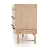 Featuring Rosedale 6 Drawer Dresser by Four Hands at Amethyst Home. The light-finished oak of this Rosedale 6 Drawer Dresser brings a clean, brightness to any room. With six spacious drawers and iron hardware wrapped in a gorgeous, tan leather, this is a functional and beautiful piece to add to your bedroom or other area. 
Overall Dimensions: 62.50"W x.  Amethyst Home provides interior design, new home construction design consulting, vintage area rugs, and lighting in the Newport Beach metro area.