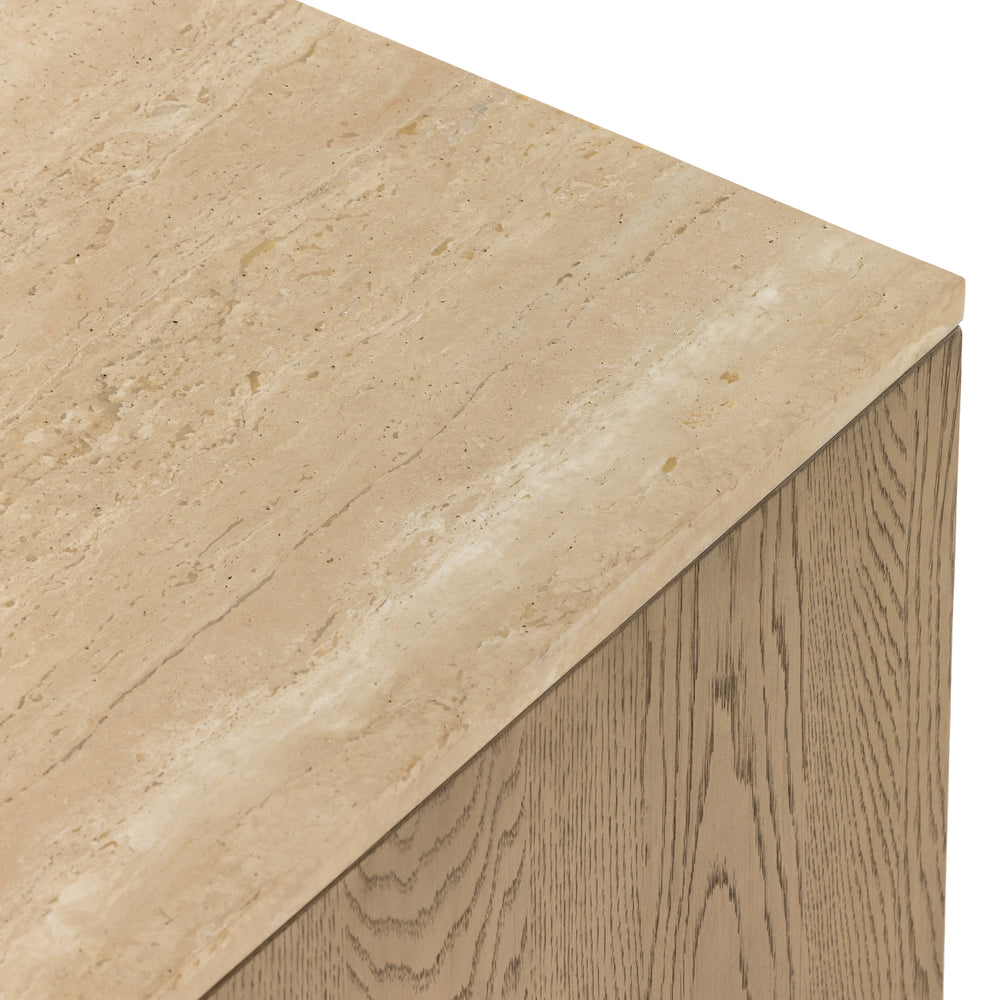 Lennon Travertine Nightstand | shipping 10/10/2025