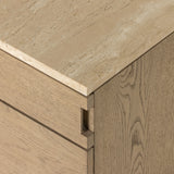 Featuring Lennon Travertine Nightstand by Four Hands at Amethyst Home. Warm travertine is the highlight of this modern nightstand.  The Lennon nightstand is wonderful as it has a smaller footprint yet great storage.
Overall Dimensions: 22"W x 25"L x 22.75"HColors: Yucca Oak, TravertineMaterials: Oak Veneer, Solid TravertineWeight: 88.18 lb. Amethyst Home provides interior design, new home construction design consulting, vintage area rugs, and lighting in the Dallas metro area.