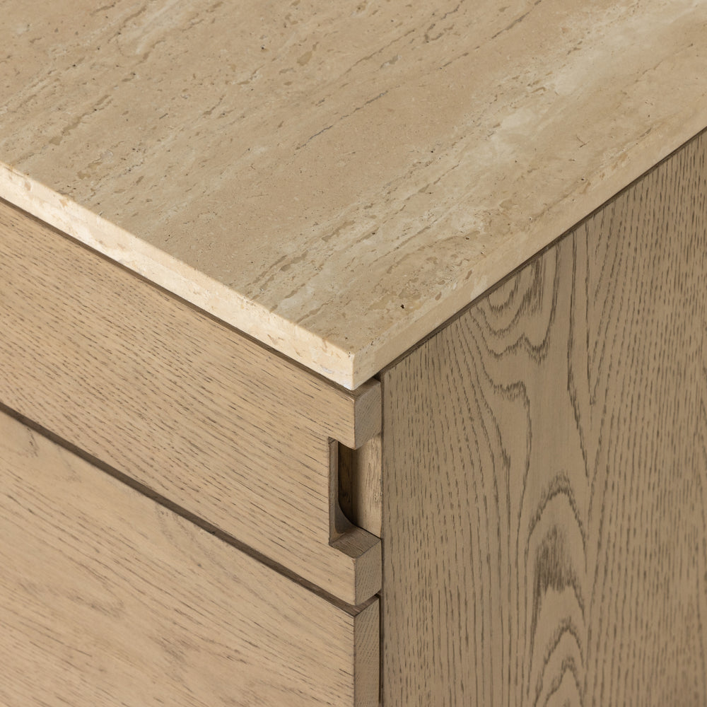 Lennon Travertine Nightstand | shipping 10/10/2025