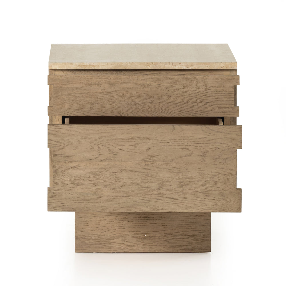 Lennon Travertine Nightstand | shipping 10/10/2025