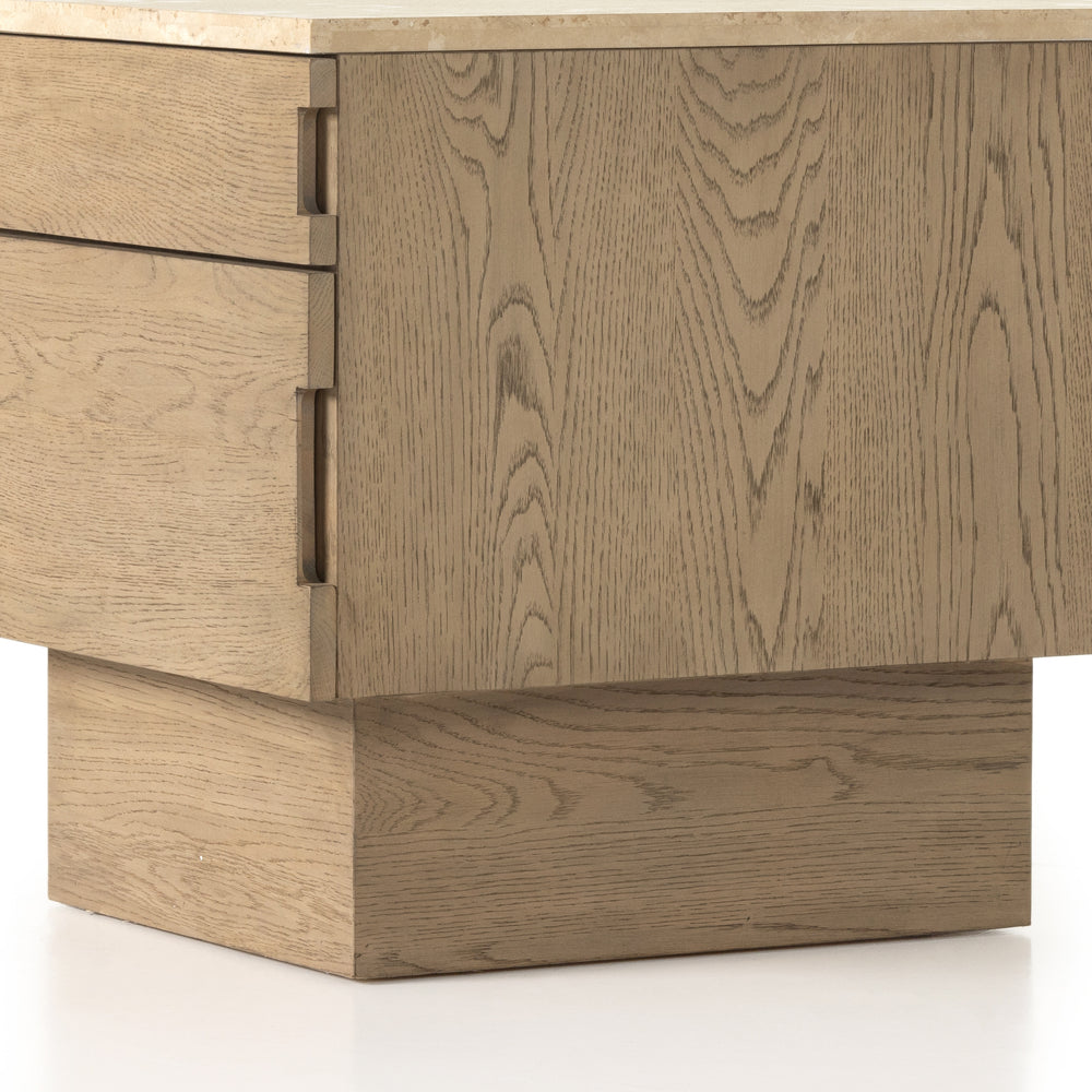 Lennon Travertine Nightstand | shipping 10/10/2025