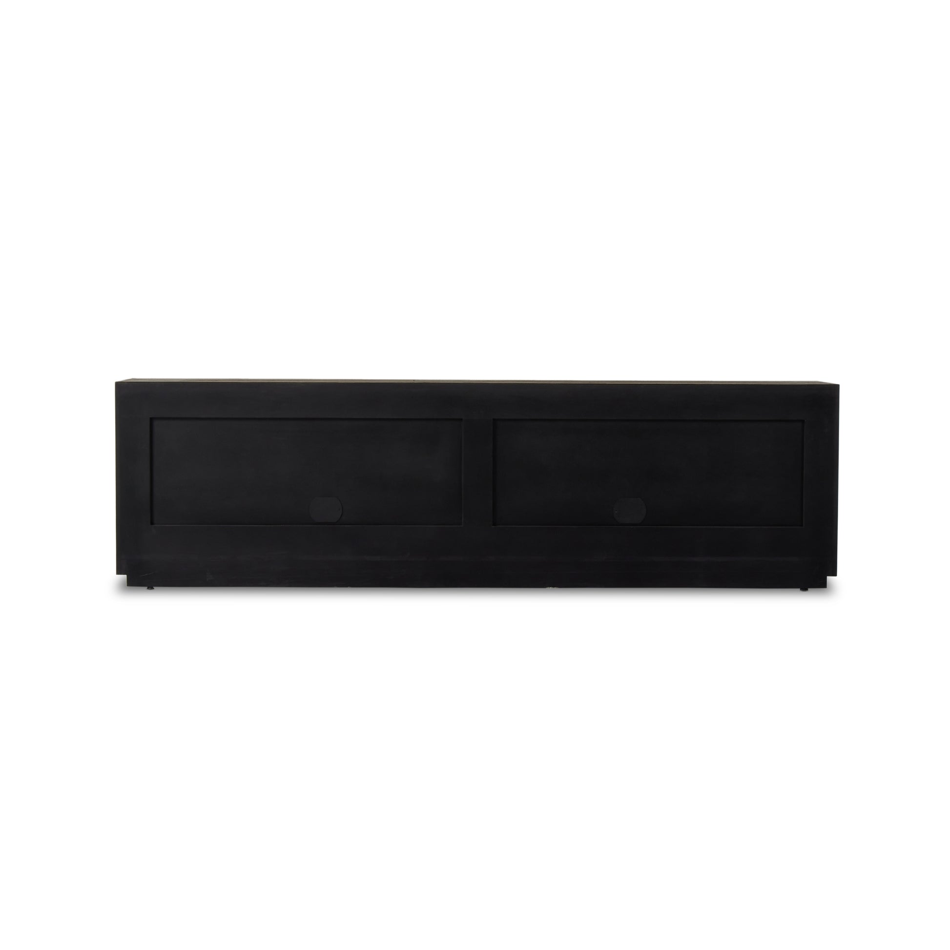 Made from thick-cut oak veneer with a faux rustic finish made to emulate wormwood, this spacious media console features chunky squared legs and dovetail joinery detailing. Amethyst Home provides interior design, new home construction design consulting, vintage area rugs, and lighting in the Des Moines metro area.