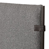 Featuring Anderson Knoll Charcoal Bed by Four Hands at Amethyst Home. Bring texture into play. Upholstered in a performance fabric in a grey boucle for Knoll Charcoal, with decorative leather straps adding a material-driven touch with contrast. Standard box spring required.
Sizes:
King : 81.50"W x 85"L x 55"HInterior dimensions for a  king mattress: 76.75" x 80.75" x 2"
Queen : 65.75"W x 85"L. Amethyst Home provides interior design services, furniture, rugs, and lighting in the Houston metro area.
