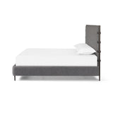 Featuring Anderson Knoll Charcoal Bed by Four Hands at Amethyst Home. Bring texture into play. Upholstered in a performance fabric in a grey boucle for Knoll Charcoal, with decorative leather straps adding a material-driven touch with contrast. Standard box spring required.
Sizes:
King : 81.50"W x 85"L x 55"HInterior dimensions for a  king mattress: 76.75" x 80.75" x 2"
Queen : 65.75"W x 85"L x. Amethyst Home provides interior design services, furniture, rugs, and lighting in the Miami metro area.