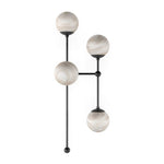 Featuring Armstrong Black Gunmetal Marbled Matte Glass 4 R Sconce by Four Hands at Amethyst Home. Marbled glass spheres seem to extend and reach across smooth brass rods. Each globe is individually blown, shaped and sculpted by hand through a one-hour process. The finish on the brass frame is achieved through a specialized process that turns the brass into an . Amethyst Home provides interior design, new home construction design consulting, vintage area rugs, and lighting in the Austin metro area.
