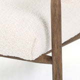 Featuring Arnett Chair by Four Hands at Amethyst Home. Textural cream boucle seating offers a sumptuous sit, with complementary wire-brushed parawood framing forming a slim U shape. Two posterior top-grain leather straps add a stylish finishing touch. Performance fabrics are specially created to withstand spills, stains, high traffic and wear, ensuring long-term comfort and un. Amethyst Home provides interior design, new construction, custom furniture and area rugs in the Salt Lake City metro area