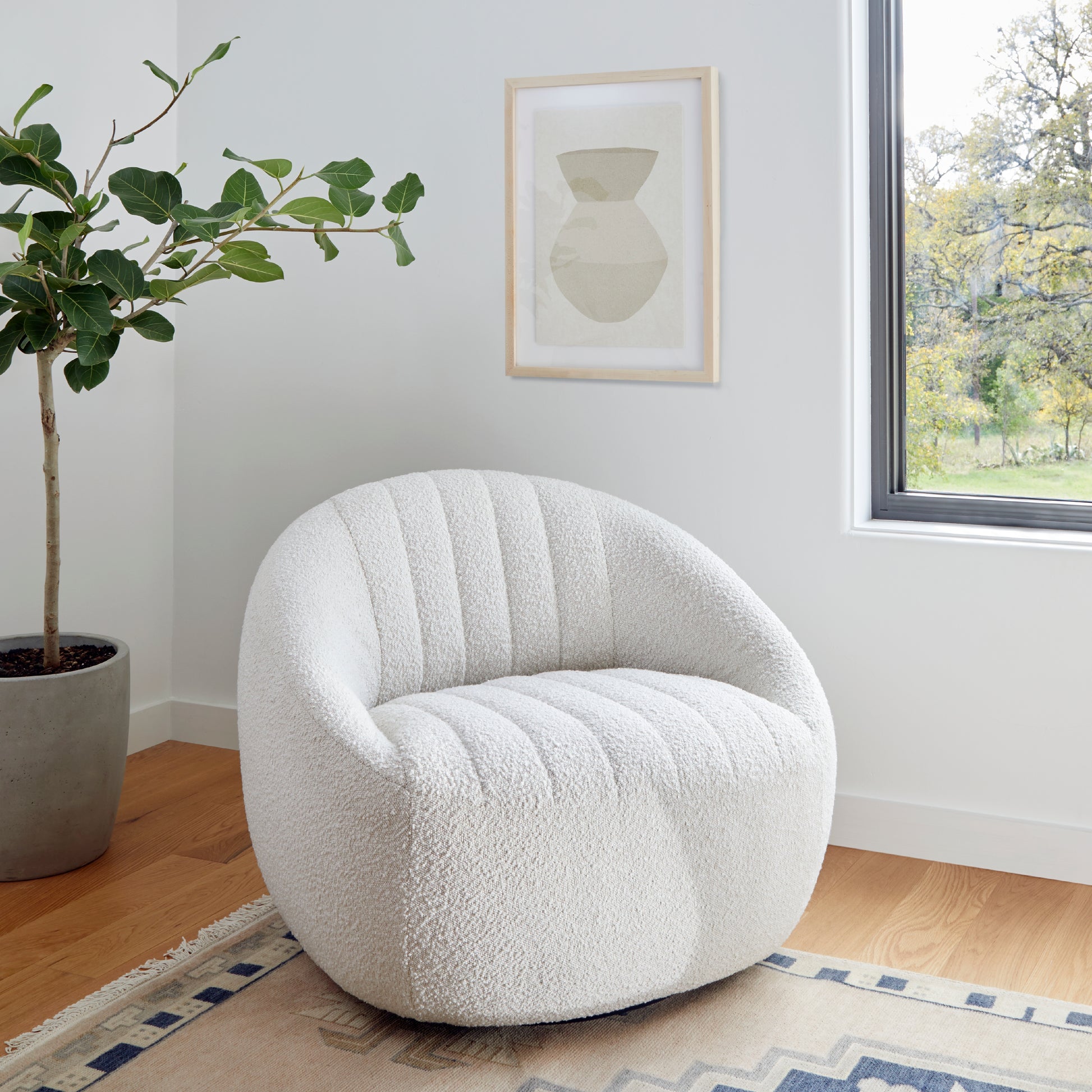 The Audie Knoll Natural Swivel Chair's performance fabrics are specially created to withstand spills, stains, high traffic and wear, ensuring long-term comfort and unmatched durability. Amethyst Home provides interior design services, furniture, rugs, and lighting in the Monterey metro area.