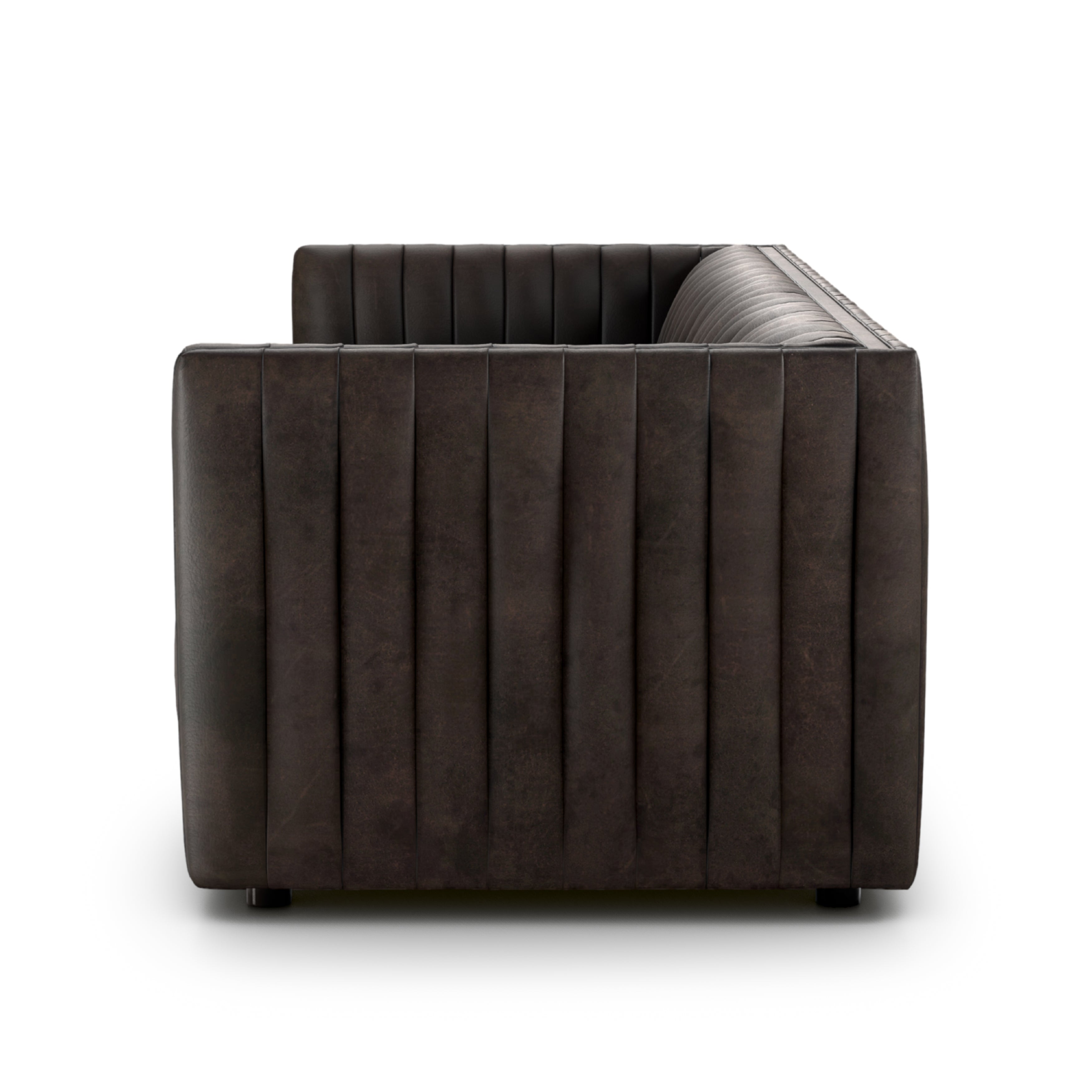 Featuring Augustine Deacon Wolf Sofa by Four Hands at Amethyst Home. Luxurious top-grain leather seating takes on a deep brown hue with dramatic channeling, for trend-forward texture and sumptuous sit.Overall Dimensions: 88"W x 35"L x 26.50"H
Collection: GraysonColors: Deacon WolfMaterials: Top Grain Leather Weight: 105.8 lbsSeat Depth: 24"Seat Height: 17"Arm Height from Floor. Amethyst Home provides interior design, new construction, custom furniture, and area rugs in the Laguna Beach metro area.