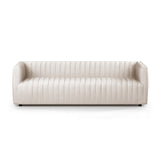 Featuring Augustine Dover Crescent Sofa by Four Hands at Amethyst Home. A dramatically channeled sofa with dover crescent linen-blend upholstery offers a crisp, clean look and sumptuous sit. Performance fabrics are specially created to withstand spills, stains, high traffic and wear, ensuring long-term comfort and unmatched durability.Overall Dimensions: 88"W x 35"L x 26.50". Amethyst Home provides interior design, new construction, custom furniture, and area rugs in the Salt Lake City metro area.