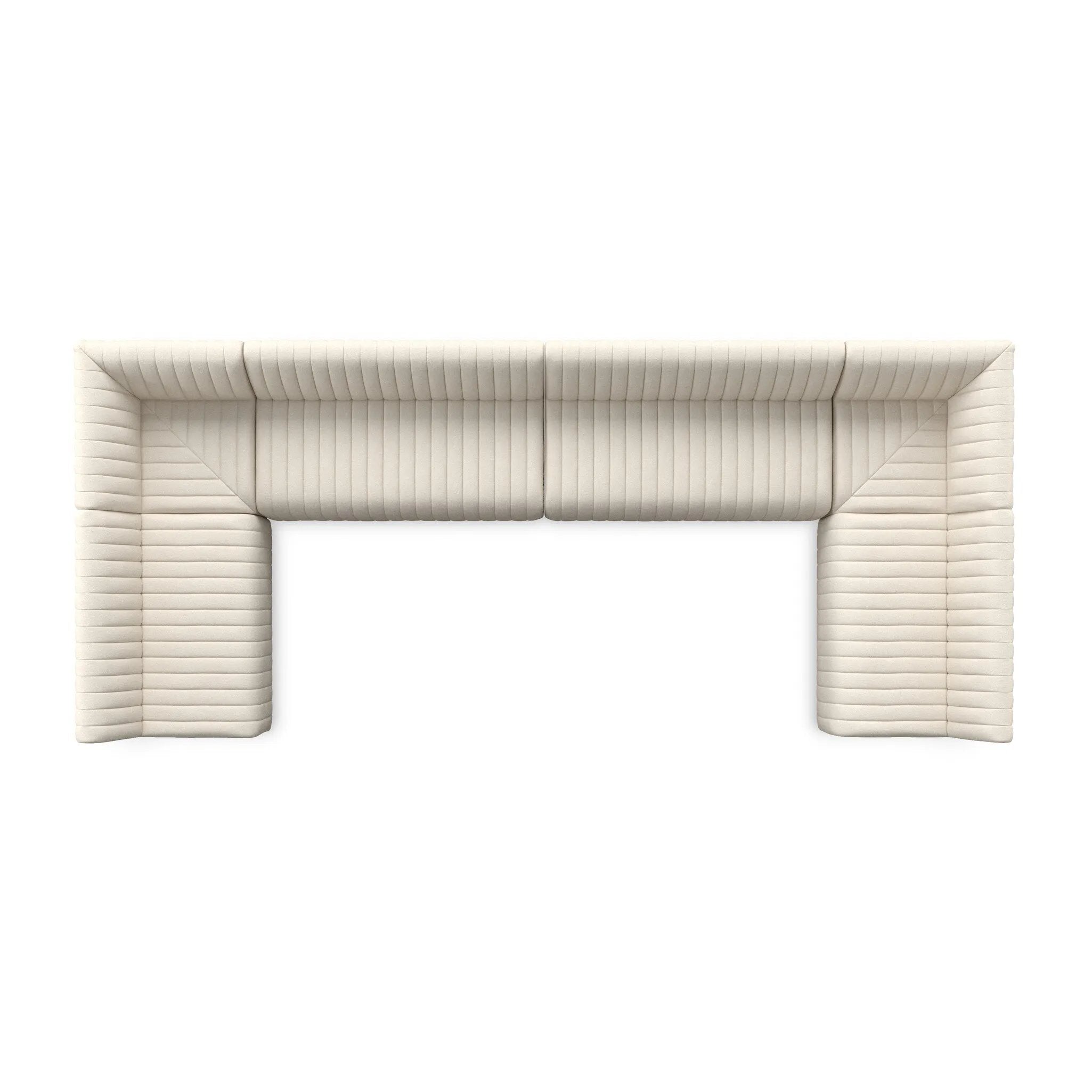 Featuring Augustine Capri Oatmeal U Shape Dining Banquette by Four Hands at Amethyst Home. High-performance fabric in a versatile oatmeal hue features dramatic channeling, for trend-forward texture and sumptuous sit. Option to pair with matching pieces for clever modularity.
Choose your preconfigured width:
106" width:  Overall Dimensions: 106.00"w x 66.50"d x. Amethyst Home provides interior design, new home construction design consulting, vintage area rugs, and lighting in the Boston metro area.