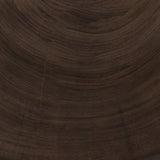 Natural beauty, total novelty. Oyster-cut Guanacaste forms a petite, kidney-shaped coffee table. Visible rings speak to woods' natural graining, while a dark gunmetal-finished base provides clean contrast to the whole look. Option to pair with taller piece, sold separately. Amethyst Home provides interior design, new construction, custom furniture, and area rugs in the Tampa metro area.