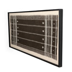 Featuring Bhujodi Chocolate Textile by Four Hands at Amethyst Home. A Bhujodi-style textile is framed within rustic walnut for a gallery-quality look. Handmade in Austin, Texas.Overall Dimensions: 75"W x 2.50"L x 35"HColors: Black 2.5 Maple, Bhujodi ChocolateMaterials: American Maple, 100% Wool. Amethyst Home provides interior design, new home construction design consulting, vintage area rugs, and lighting in the Portland metro area.