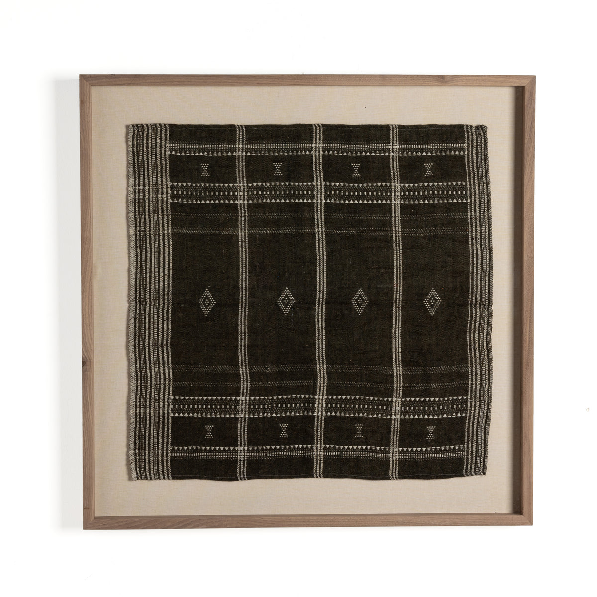 Bhujodi Chocolate With Rustic Walnut Textile