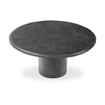 Featuring Bonnie Textured Black Concrete Coffee Table by Four Hands at Amethyst Home. A cylindrical pedestal base delivers a touch of softness to a a heavily textured tabletop of slate-like concrete.Collection: ChandlerColors: Textured Black ConcreteMaterials: Concrete Weight: 72.75 lbs. Amethyst Home provides interior design, new home construction design consulting, vintage area rugs, and lighting in the Portland metro area.