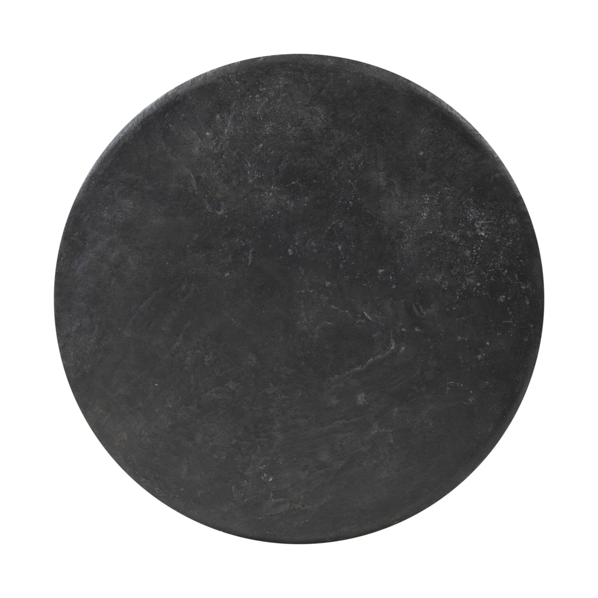Featuring Bonnie Textured Black Concrete Coffee Table by Four Hands at Amethyst Home. A cylindrical pedestal base delivers a touch of softness to a a heavily textured tabletop of slate-like concrete.Collection: ChandlerColors: Textured Black ConcreteMaterials: Concrete Weight: 72.75 lbs. Amethyst Home provides interior design, new home construction design consulting, vintage area rugs, and lighting in the Salt Lake City metro area.