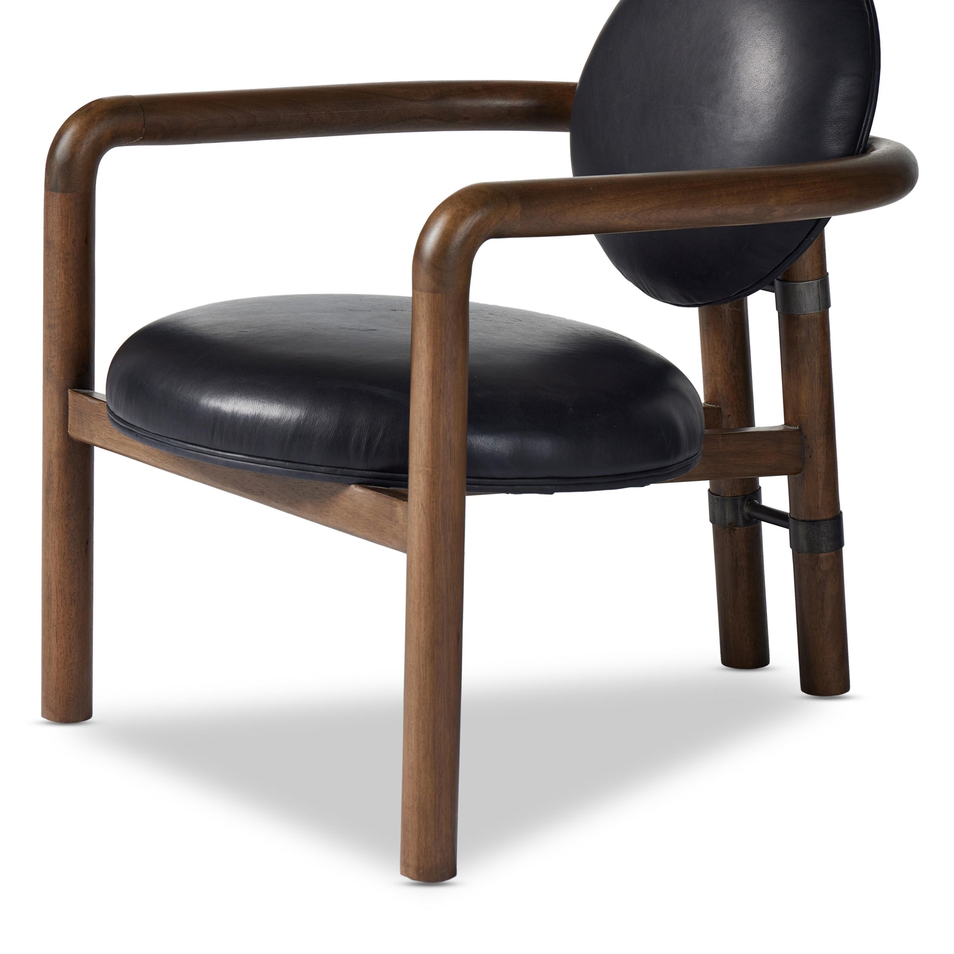 A playful, shapely take on Italian modernism. Solid parawood forms a rounded frame and rear mock-tripod for high-performance seating in a versatile wheat. Performance fabrics are specially created to withstand spills, stains, high traffic and wear, ensuring long-term comfort and unmatched durability. Amethyst Home provides interior design, new home construction design consulting, vintage area rugs, and lighting in the Alpharetta metro area.
