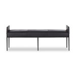 Featuring Brickel Heirloom Black Dining Backless Bench by Four Hands at Amethyst Home. Black top-grain leather steals the show in this sleek, simple bench. Sourced from one of the oldest family-owned tanneries in Italy's Bassano del Grappa, heirloom leather is salvaged and processed from upcycled hides featuring an abundance of natural markings, scars and color. Amethyst Home provides interior design, new home construction design consulting, vintage area rugs, and lighting in the Miami metro area.