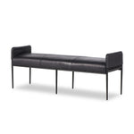 Featuring Brickel Heirloom Black Dining Backless Bench by Four Hands at Amethyst Home. Black top-grain leather steals the show in this sleek, simple bench. Sourced from one of the oldest family-owned tanneries in Italy's Bassano del Grappa, heirloom leather is salvaged and processed from upcycled hides featuring an abundance of natural markings, scars and co. Amethyst Home provides interior design, new home construction design consulting, vintage area rugs, and lighting in the Portland metro area.