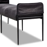 Featuring Brickel Heirloom Black Dining Backless Bench by Four Hands at Amethyst Home. Black top-grain leather steals the show in this sleek, simple bench. Sourced from one of the oldest family-owned tanneries in Italy's Bassano del Grappa, heirloom leather is salvaged and processed from upcycled hides featuring an abundance of natural markings, scars and . Amethyst Home provides interior design, new home construction design consulting, vintage area rugs, and lighting in the Washington metro area.