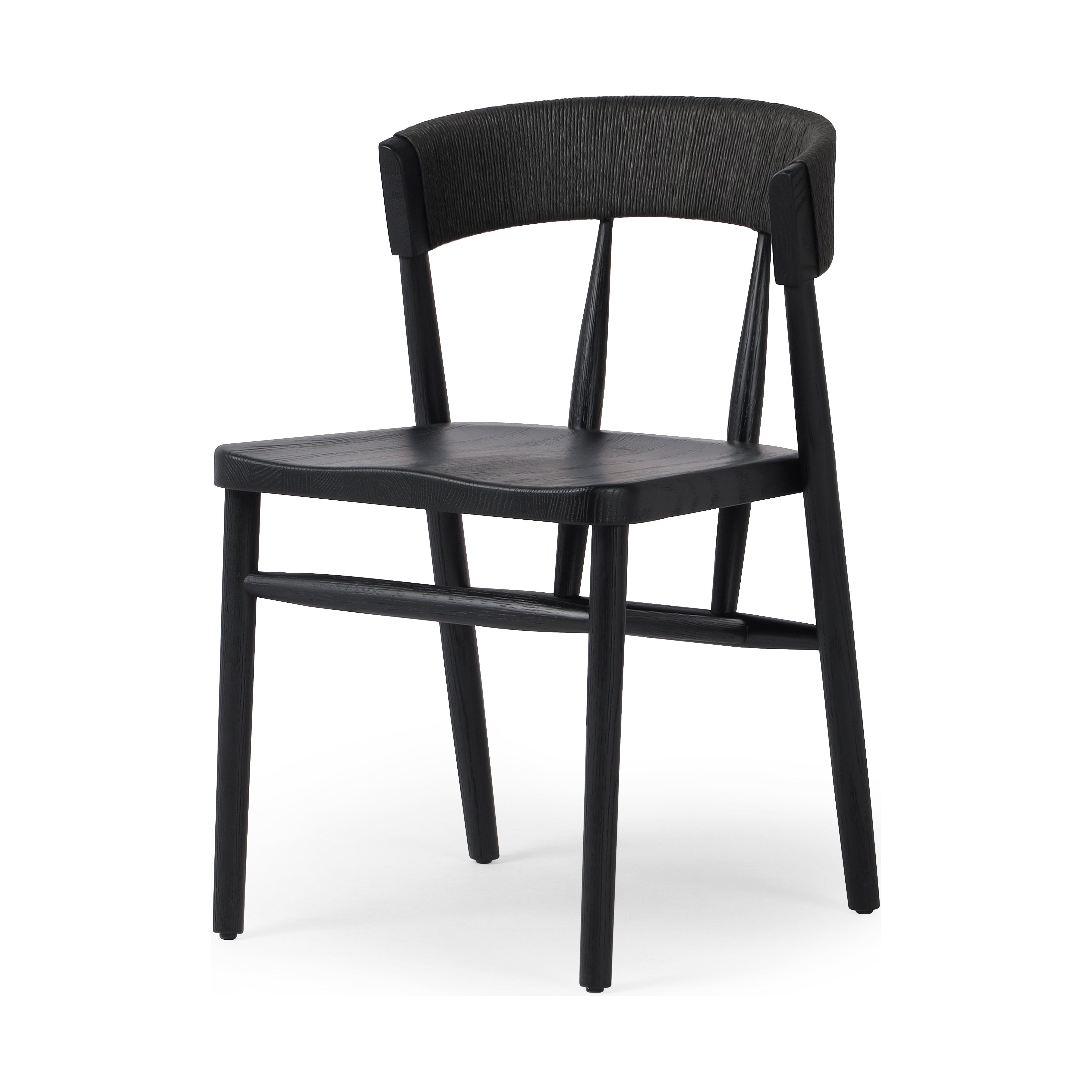 A solid oak dining chair defined by tapered legs and framing gives an updated look to the classic whistler chair. Finished with a paper rush wrapped detail on the back. Amethyst Home provides interior design, new construction, custom furniture, and area rugs in the Monterey metro area.