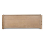 Designed by Thomas Bina and Ronald Sasson, a design partnership blending both modern minimalist and Brazilian influences. This grand-scale dresser is crafted from natural reclaimed French oak with plenty of graining, cracking and movement across the drawer fronts. Detailed with angled legs and exposed joinery on the top. Amethyst Home provides interior design, new home construction design consulting, vintage area rugs, and lighting in the Newport Beach metro area.