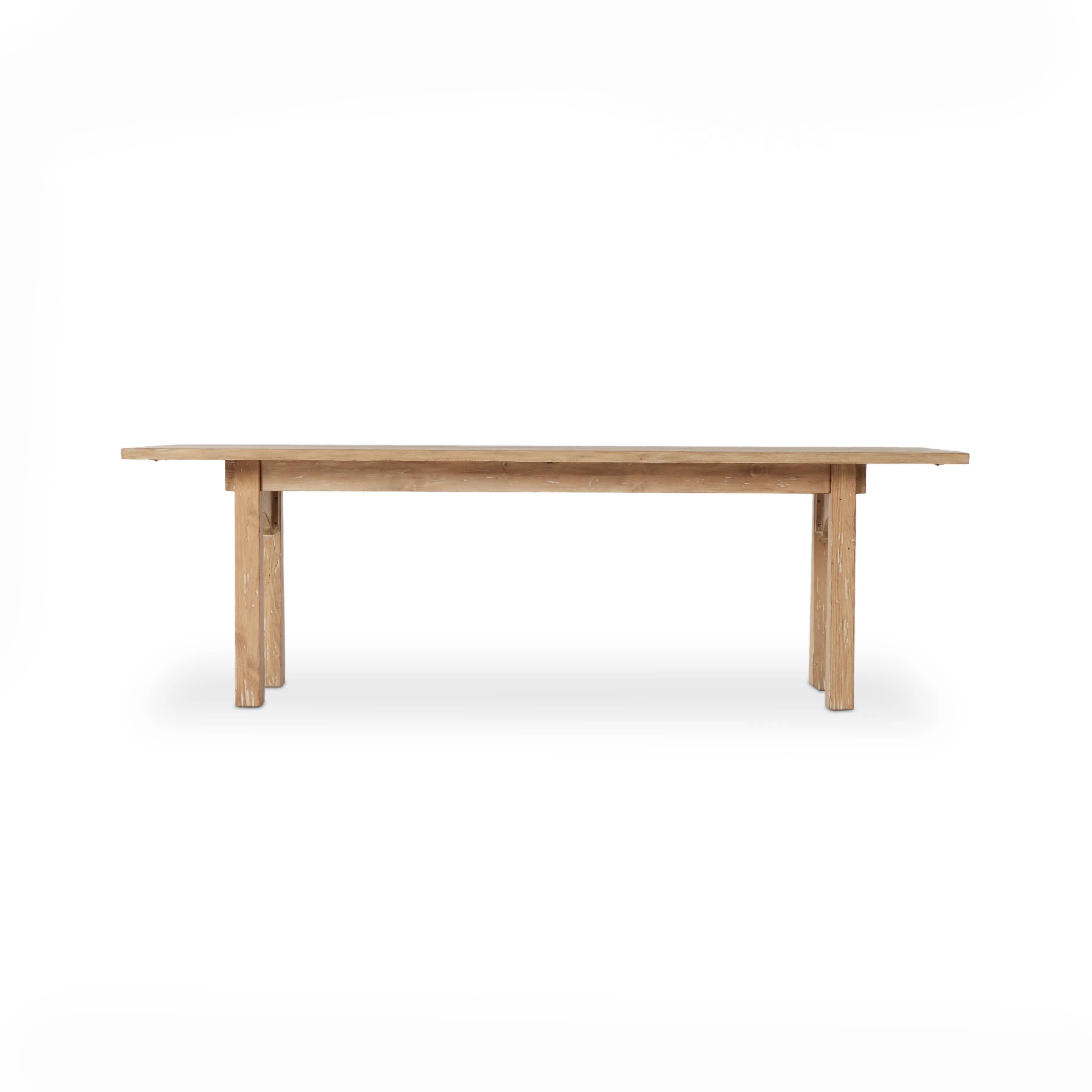 Featuring Clanton Aged Light Pine Dining Table by Four Hands at Amethyst Home. Made from light-finished pine, tapered legs and thick stretchers speak to the Swedish inspiration behind this 10-person dining table. Arched base cutouts soften a clean rectangular tabletop.Overall Dimensions: 42"W x 96"L x 30"HCollection: CordellaColors: Aged Light PineMater. Amethyst Home provides interior design, new home construction design consulting, vintage area rugs, and lighting in the Winter Garden metro area.