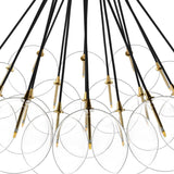 Featuring Cloud Black Cord Burnished Brass Chandelier by Four Hands at Amethyst Home. Clear glass bulbs dangle for a statement-making centerpiece. Each globe is individually blown, shaped and sculpted by hand through a one-hour process. Brass and glass are 98% recyclable. Designed and sustainably crafted in Poland by Schwung.
Overall Dimensions : 47.00"w x. Amethyst Home provides interior design, new home construction design consulting, vintage area rugs, and lighting in the Alpharetta metro area.