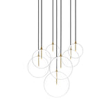 Featuring Cluster Black Cord 7 MIX Burnished Brass Chandelier by Four Hands at Amethyst Home. Clear glass spheres dangle at varying lengths for a stunning effect. Each globe is individually blown, shaped and sculpted by hand through a one-hour process. Brass and glass are 98% recyclable. Designed and sustainably crafted in Poland by Schwung.
Overall Dimensi. Amethyst Home provides interior design, new home construction design consulting, vintage area rugs, and lighting in the Nashville metro area.