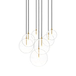 Featuring Cluster Black Cord 7 MIX Burnished Brass Chandelier by Four Hands at Amethyst Home. Clear glass spheres dangle at varying lengths for a stunning effect. Each globe is individually blown, shaped and sculpted by hand through a one-hour process. Brass and glass are 98% recyclable. Designed and sustainably crafted in Poland by Schwung.
Overall Dimensi. Amethyst Home provides interior design, new home construction design consulting, vintage area rugs, and lighting in the Park City metro area.
