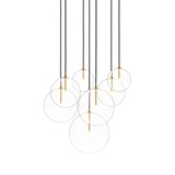 Featuring Cluster Black Cord 7 MIX Burnished Brass Chandelier by Four Hands at Amethyst Home. Clear glass spheres dangle at varying lengths for a stunning effect. Each globe is individually blown, shaped and sculpted by hand through a one-hour process. Brass and glass are 98% recyclable. Designed and sustainably crafted in Poland by Schwung.
Overall Dimensi. Amethyst Home provides interior design, new home construction design consulting, vintage area rugs, and lighting in the Park City metro area.