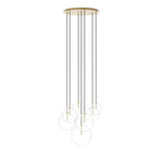 Featuring Cluster Black Cord 7 MIX Burnished Brass Chandelier by Four Hands at Amethyst Home. Clear glass spheres dangle at varying lengths for a stunning effect. Each globe is individually blown, shaped and sculpted by hand through a one-hour process. Brass and glass are 98% recyclable. Designed and sustainably crafted in Poland by Schwung.
Overall Dimens. Amethyst Home provides interior design, new home construction design consulting, vintage area rugs, and lighting in the Scottsdale metro area.