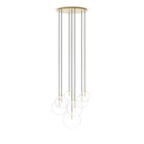 Featuring Cluster Black Cord 7 MIX Burnished Brass Chandelier by Four Hands at Amethyst Home. Clear glass spheres dangle at varying lengths for a stunning effect. Each globe is individually blown, shaped and sculpted by hand through a one-hour process. Brass and glass are 98% recyclable. Designed and sustainably crafted in Poland by Schwung.
Overall Dimens. Amethyst Home provides interior design, new home construction design consulting, vintage area rugs, and lighting in the Scottsdale metro area.