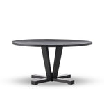 Featuring Cobain Flint Black Dining Table by Four Hands at Amethyst Home. A rounded table of solid mango wood forms purposefully burnished edges, producing a warm black patina for the home dining table.Overall Dimensions: 60"W x 60"L x 30"H
Collection: HarmonColors: Flint BlackMaterials: Solid Mango Weight: 146.2 lbs
Clearance from Floor: 28.50"Distance Between Legs (Side to Side): . Amethyst Home provides interior design, new construction, custom furniture, and area rugs in the Dallas metro area.