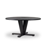 Featuring Cobain Flint Black Dining Table by Four Hands at Amethyst Home. A rounded table of solid mango wood forms purposefully burnished edges, producing a warm black patina for the home dining table.Overall Dimensions: 60"W x 60"L x 30"H
Collection: HarmonColors: Flint BlackMaterials: Solid Mango Weight: 146.2 lbs
Clearance from Floor: 28.50"Distance Between Legs (Side to . Amethyst Home provides interior design, new construction, custom furniture, and area rugs in the Newport Beach metro area.