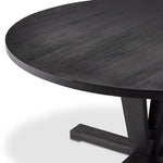 Featuring Cobain Flint Black Dining Table by Four Hands at Amethyst Home. A rounded table of solid mango wood forms purposefully burnished edges, producing a warm black patina for the home dining table.Overall Dimensions: 60"W x 60"L x 30"H
Collection: HarmonColors: Flint BlackMaterials: Solid Mango Weight: 146.2 lbs
Clearance from Floor: 28.50"Distance Between Legs (Side to Side):. Amethyst Home provides interior design, new construction, custom furniture, and area rugs in the Seattle metro area.