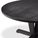 Featuring Cobain Flint Black Dining Table by Four Hands at Amethyst Home. A rounded table of solid mango wood forms purposefully burnished edges, producing a warm black patina for the home dining table.Overall Dimensions: 60"W x 60"L x 30"H
Collection: HarmonColors: Flint BlackMaterials: Solid Mango Weight: 146.2 lbs
Clearance from Floor: 28.50"Distance Between Legs (Side to Side):. Amethyst Home provides interior design, new construction, custom furniture, and area rugs in the Seattle metro area.