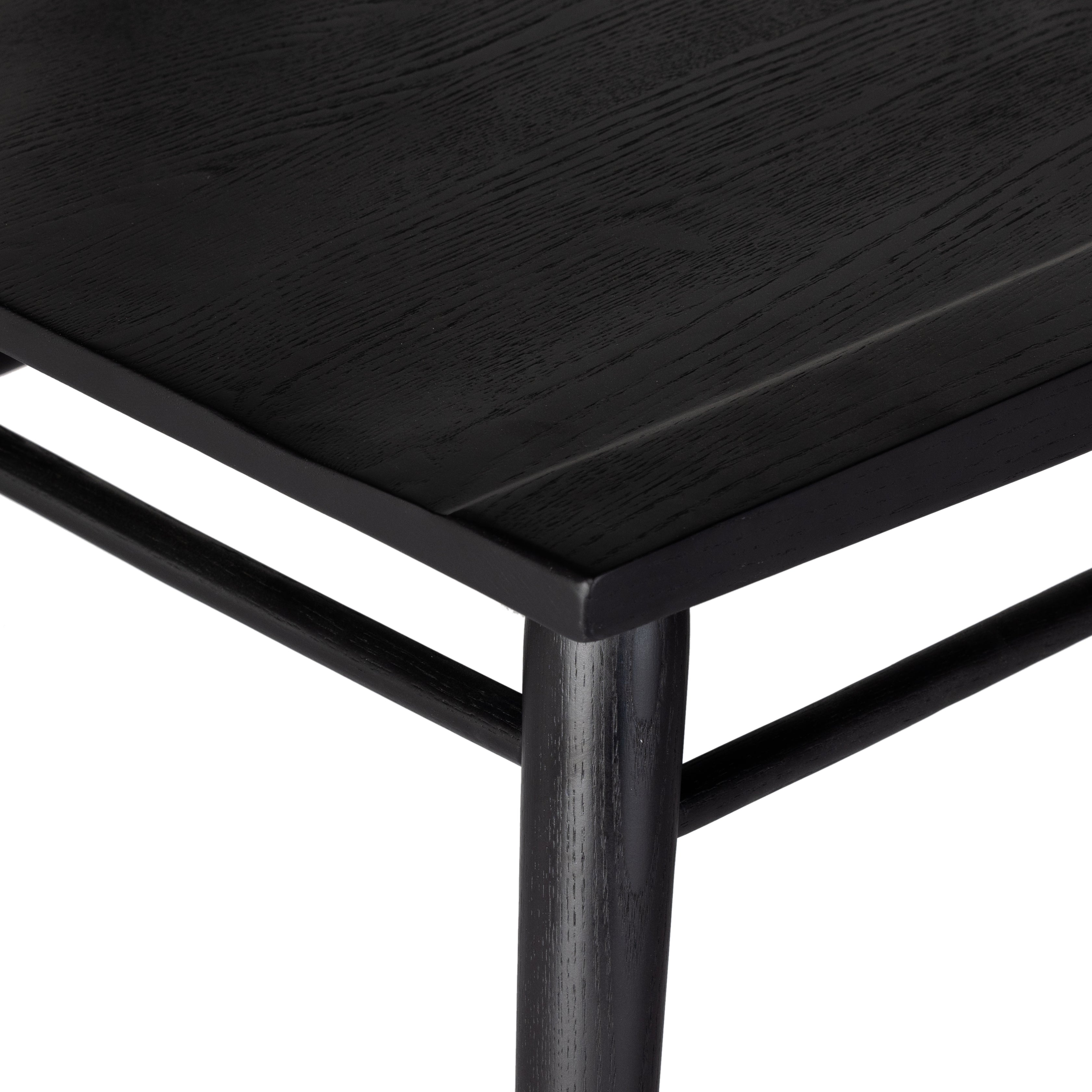 Featuring Connor Dining Chair by Four Hands at Amethyst Home. The classic Windsor, modernized. Seating of black-finished solid ash features a double-tiered back and finely sculpted frame.
Overall Dimensions: 24"W x 24"L x 35"HColors: Black AshMaterials: Solid AshWeight: 15.43Seat Depth: 18"Seat Height: 19.25"Arm Height from Floor: 25"Arm Height from Seat: 6"Seat Construction: Wooden. Amethyst Home provides interior design, new construction, custom furniture and area rugs in the Monterey metro area